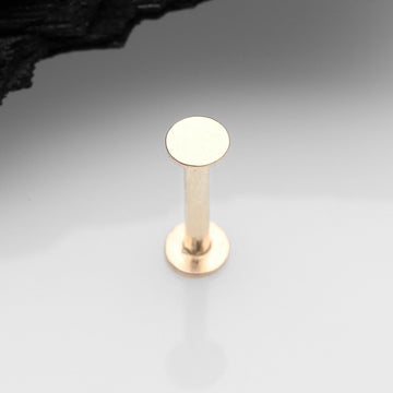 Detail View 1 of 14 Karat Gold OneFit Threadless Flat Round Top Flat Back Stud Labret